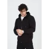 Unisex Tam Fermuarlı Kapşonlu  SweatShirt - Siyah