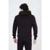 Unisex Tam Fermuarlı Kapşonlu  SweatShirt - Siyah