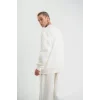 Uzun Kol Bisiklet Yaka Basic SweatShirt - Beyaz
