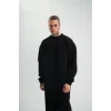 Uzun Kol Bisiklet Yaka Basic SweatShirt - Siyah