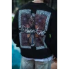 Uzun Kol Bisiklet Yaka Ön Ve Arka Baskılı SweatShirt - Siyah
