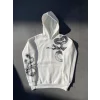Uzun Kol Kapşonlu Baskılı SweatShirt - Beyaz