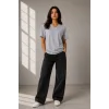 V Yaka Basic Tişört Kısa Kol Yazlık Regular Fit T-Shirt - Gri