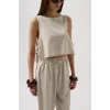 Yandan Bağlamalı Crop Bluz