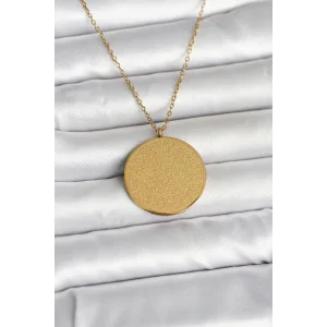 316L Çelik Gold Renk Ayetel Kürsi ve Allah Yazılı Kolye - TJ-BKO11055