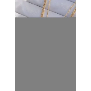 316L Çelik Gold Renk Çift Zincir İnci Detayı Love Kalp Kolye - TJ-BKO8939