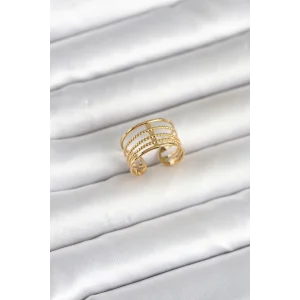 316L Çelik Gold Renk Vintage Model Kadın Yüzük - TJ-BYK4173