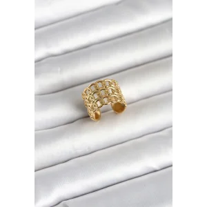 316L Çelik Gold Renk Zincir Model Kadın Yüzük - TJ-BYK4177
