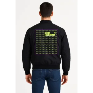 Arka Bomber Ceket - Siyah