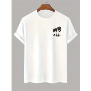 Baskılı Oversize Bisiklet Yaka T-shirt - Beyaz