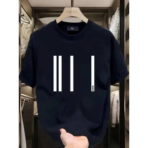 Baskılı Oversize Bisiklet Yaka T-shirt - Siyah