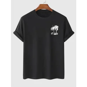 Baskılı Oversize Bisiklet Yaka T-shirt - Siyah