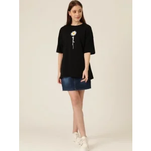 Baskılı T-shirt - Siyah