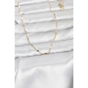 CM 14K Gold Renk Ezme Kalp Detaylı 60 cm Zincir Kadın Kolye - TJ-BKO10952