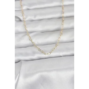 CM 14K Gold Renk Kalp Zincirli 60 cm Kadın Kolye - TJ-BKO10953