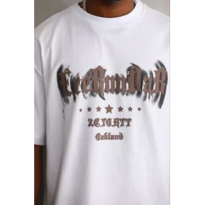 Erkek Baskılı T-Shirt Kısa Kol Bisiklet Yaka Regular Fit Rahat Kalıp Günlük Tişört - Beyaz
