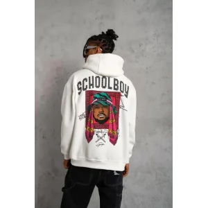 Erkek SCHOOL BOY Baskılı Kapüşonlu Sweat - Beyaz
