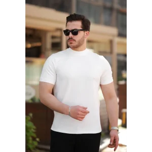 Erkek Yarım Balıkçı Yaka Kısa Kollu T-shirt