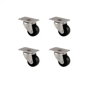 Furç Tablalı Bilyalı Teker - 28MM - Siyah HKS232 - 4 Adet