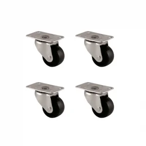 Furç Tablalı Bilyalı Teker - 38MM - Siyah HKS234 - 4 Adet