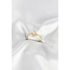 Gold Renk Vintage Model Zirkon Taşlı Yüzük TJ-BYK4187