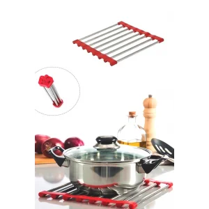 Katlanabilir Silikon Metal Tencere Tava Altlığı Metal Nihale