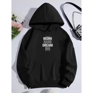 Kışlık Üç İplik Kapşonlu SweatShirt - Siyah