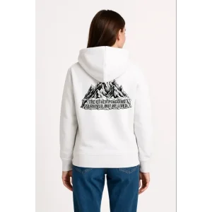 Nihilist Penguen Temalı Oversize Kapüşonlu Sweatshirt - Beyaz