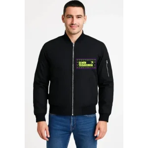 Ön Bomber Ceket - Siyah