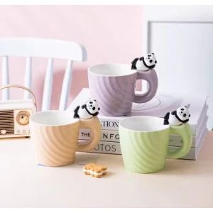 Panda Motifli Seramik Kupa Bardak