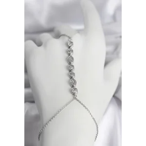 Pirinç Gümüş Renk Sıralı Zirkon Taşlı Kadın Şahmeran - TJ-SN756