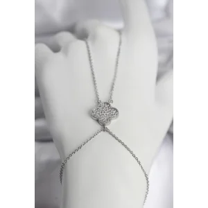 Pirinç Gümüş Renk Yonca Model Kadın Şahmeran - TJ-SN748