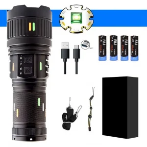 Pro F-3001 Alüminyum TG LED Güç Göstergeli Type-C Şarjlı El Feneri 100 W