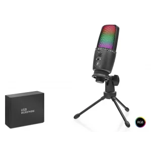 Profesyonel Rgb Mikrofon Dokunmatik Mute Ve Gain Kontrollü Type-C - Siyah ME31