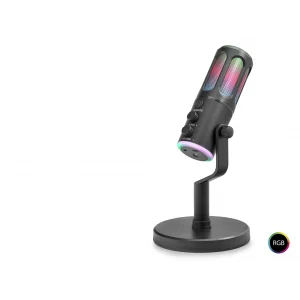 Profesyonel Rgb Mikrofon Dsp Gürültü Engelleme Reverb Echo Destekli Type-C - Siyah SU8