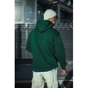 Üç İplik Penye Kapşonlu Basic SweatShirt - Haki