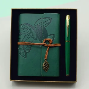 Yeşil Renk Defter Kalem Kutulu Set