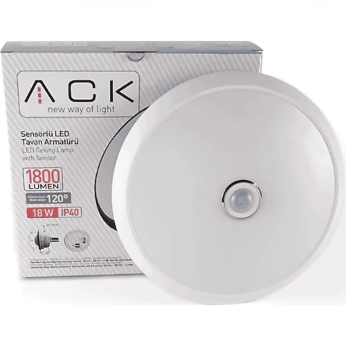 ACK AC17-00130 360° Ledli Sıva Üstü Sensörlü Tavan Armatürü