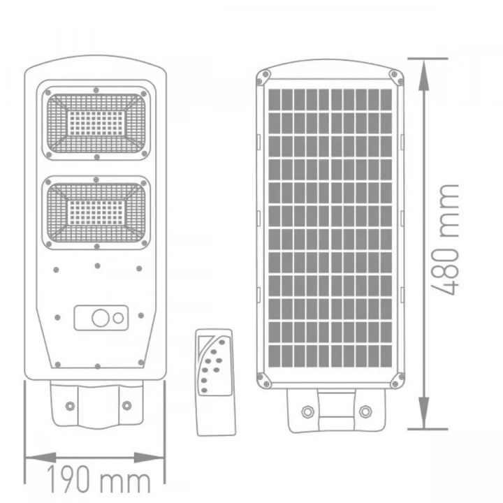 ACK AT42-06031 60W 6500K Beyaz Led Solar Sokak Armatürü
