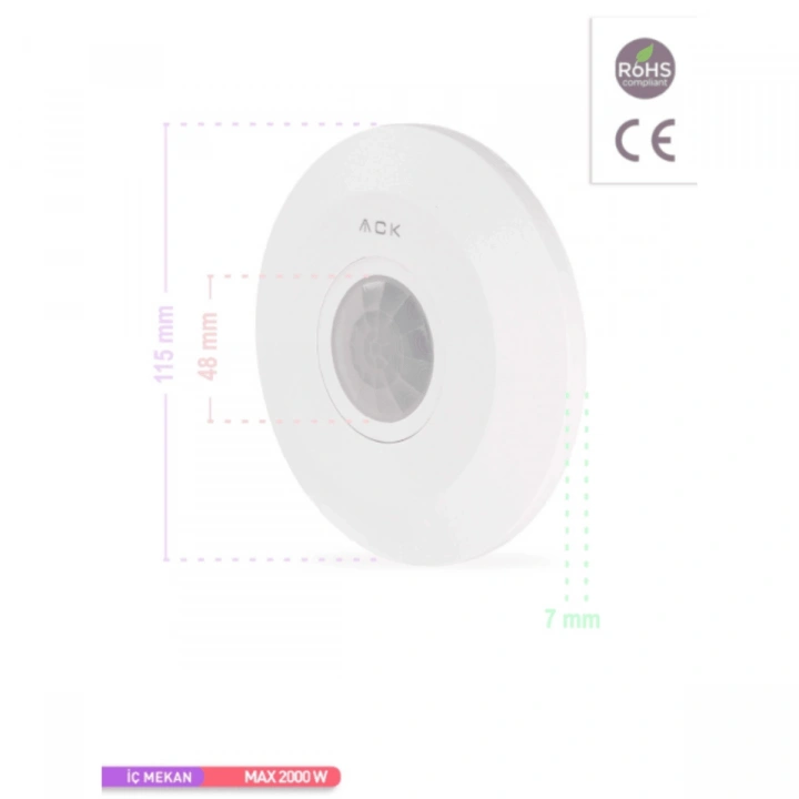 ACK AY31-01010 360° Sıva Üstü Sensör