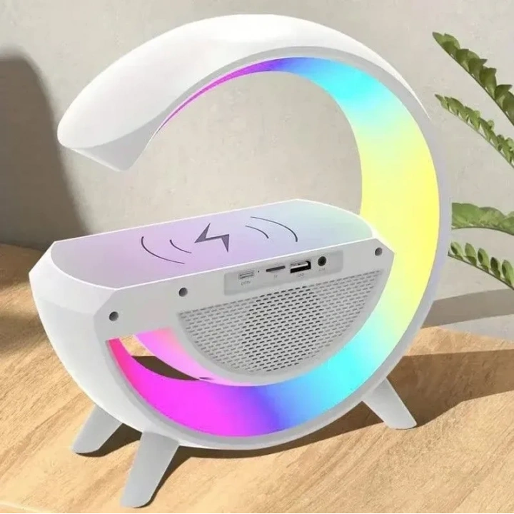 Helios Bluetooth Kablosuz Şarj Standı, Ses Bombası,  FM Radyo ve Masa Lambası
