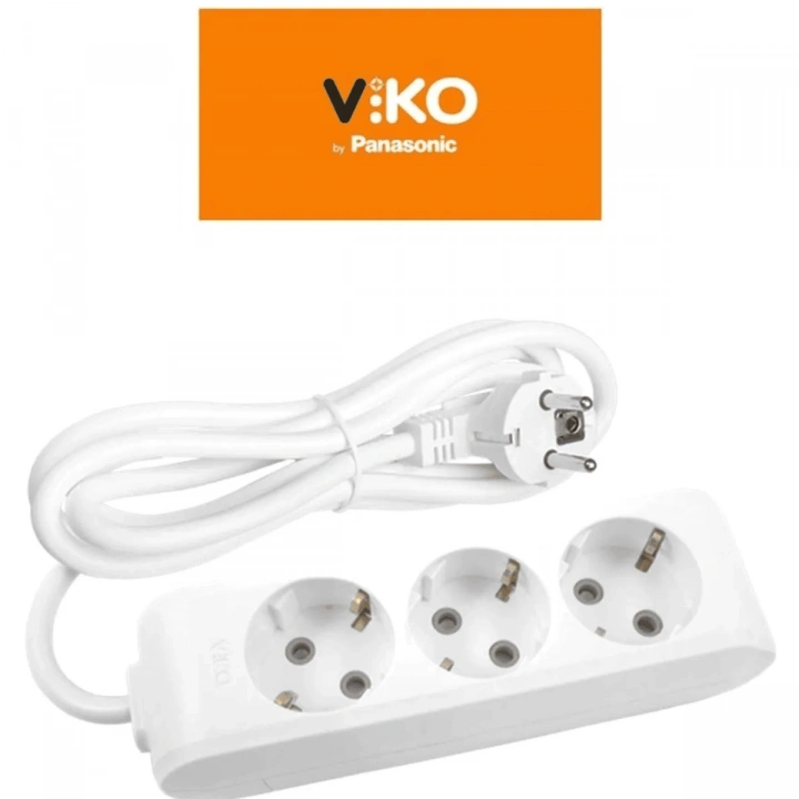 Viko Multi-let 3lü Topraklı Çocuk Korumalı 5 Metre Kablolu Grup Priz