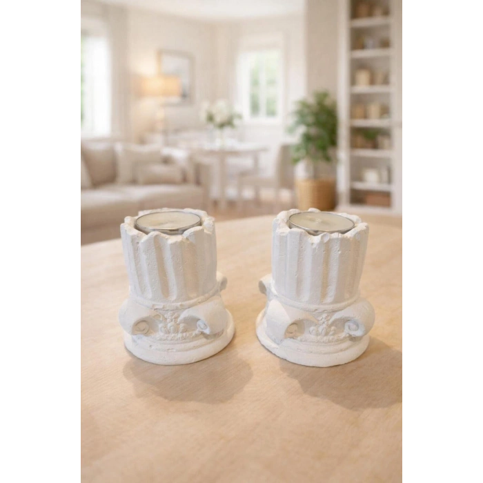 Dekoratif 2 li Sütun (2 adet tealight mum hediyemizdir)