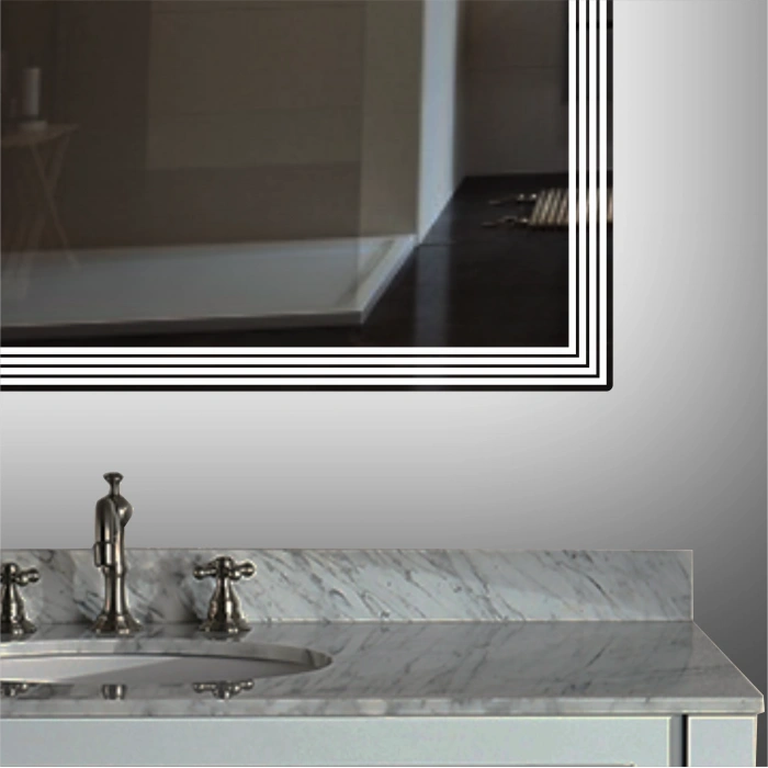 LASER SANDBLASTED LED SQUARE MIRROR