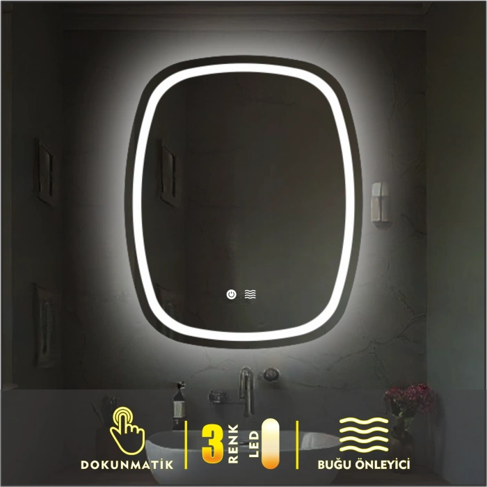 LASER SANDBLASTED LED MIRROR