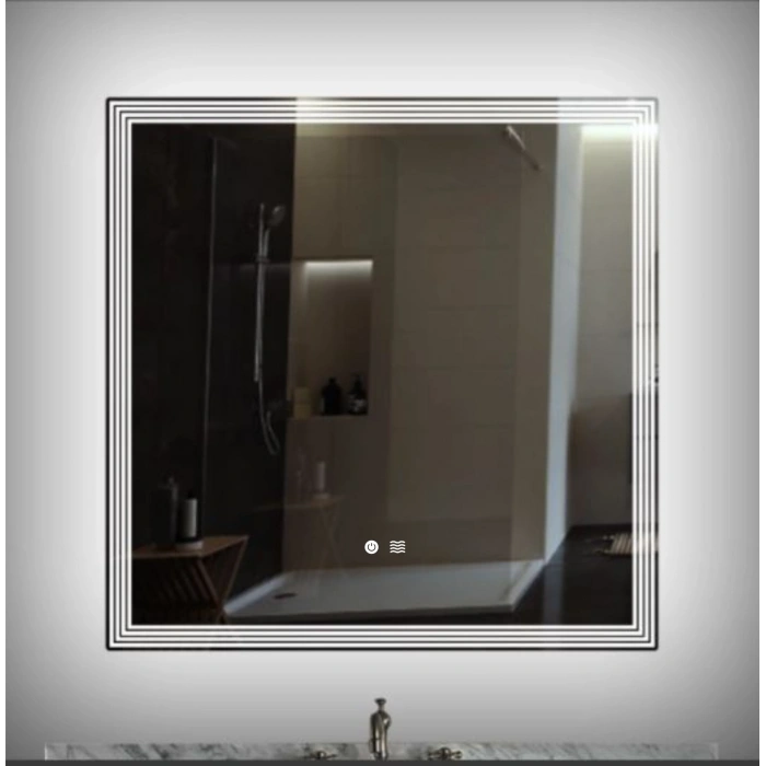 LASER SANDBLASTED LED SQUARE MIRROR