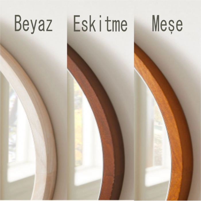 DOĞAL AHŞAP ZEMİNLİ ASİMETRİK AYNA