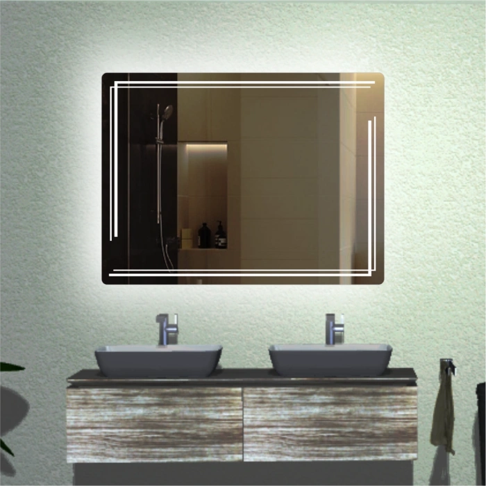 LASER SANDBLASTED MIRROR WITH LED