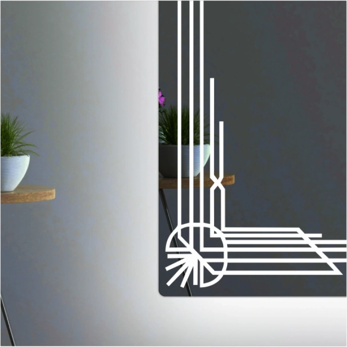 DİJİTAL SAATLİ VE 3 RENK IŞIK AYARLI DOKUNMATİK SENSÖRLÜ KUMLAMALI TAM BOY LED AYNA