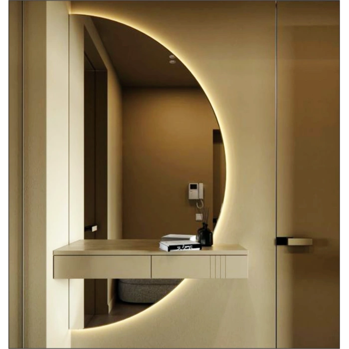 LED LIGHTED SEMI-CIRCLE MIRROR